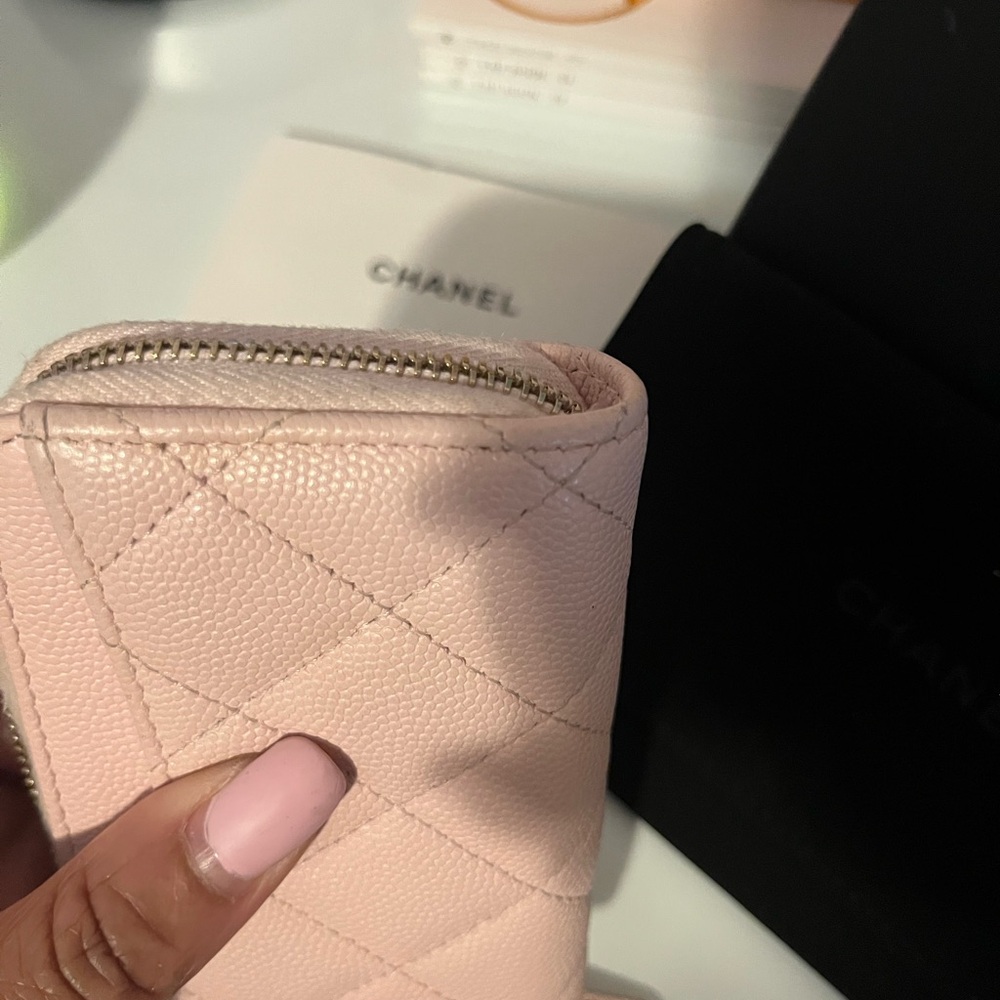 Chanel Pink Quilted Caviar Leather Wallet - Picture 4 of 8